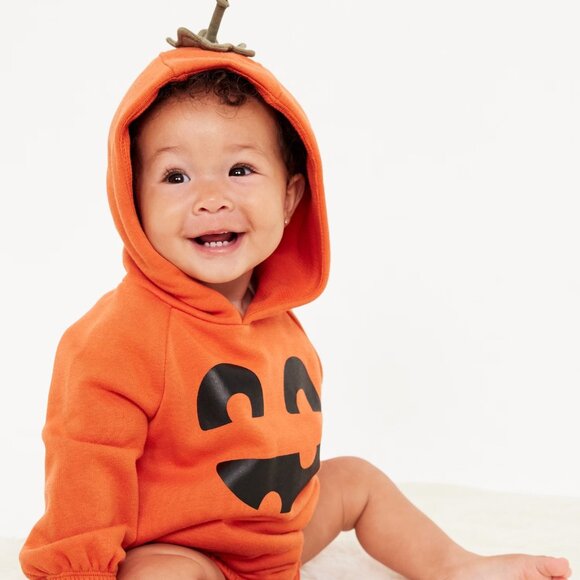 Baby Hooded Graphic One-Piece Romper jack o lantern - Picture 1 of 4